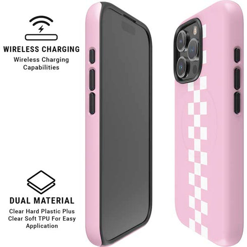Pink Checkerboard iPhone 16 Pro Magsafe Impact Case